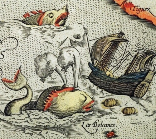 Hic sunt dracones (here be dragons). Map monsters from the 16th and 17th century.