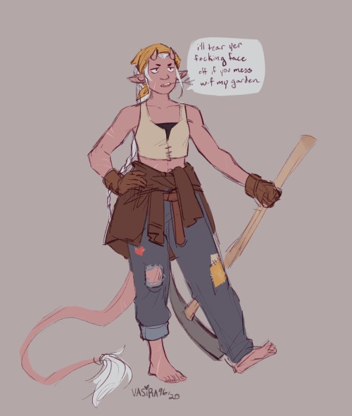 vasira96:another one of my DnD PCs, she’s a tiefling barbarian and she’s a delight to play