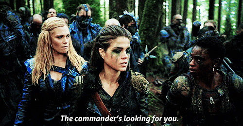 tinakris:  Clarke was gone for like two minutes and then Lexa sent Indra to go find