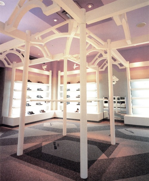 newwavearch90:Shoe store, ‘Shu-Pub’ (1984)Designed by Minoru TakeyamaScanned from&n