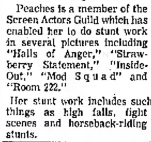 oldshowbiz:Pam Grier’s frequent stunt double Peaches Jones worked as a stuntwoman in several well-kn