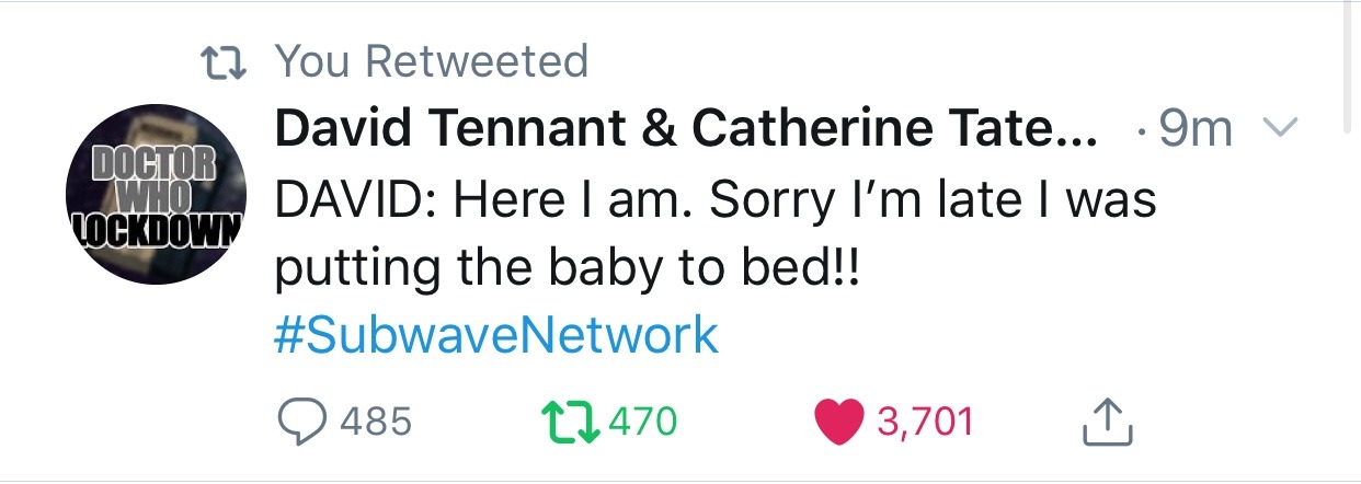 cas-kingdom:David Tennant’s first ever tweet had to be this, didn’t it?And here’s