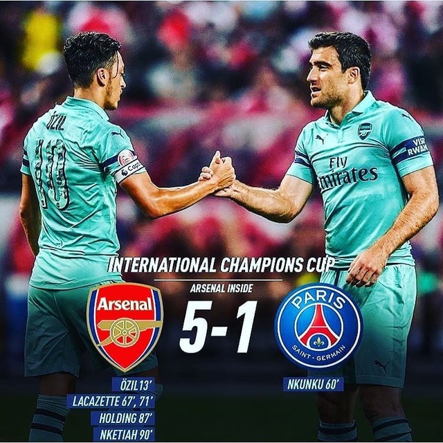 Not a bad result😂💪🏻 Arsenal defeat PSG 5-1 in the International Champions Cup. Onwards to Chelsea in Dublin, (which I’m going to😁). #arsenal #afc #puma #gooners #COYG @arsenal #Football #Instasport #Footballgame #Footballseason #Footballplayer #Footballsunday #Footballer #Soccer #Soccergame #Socialdraft #Soccerball #Soccerlife #Soccerplayer #Soccerislife #Soccerteam #Training #Sports #Exercise #Instasoccer #Futbol #Footy #Footballtime #Footballmatch #Footballers #Footballfan #footballfan#footballmatch#footballgame#footballplayer#futbol#instasport#footballtime#footballseason#instasoccer#exercise#puma#socialdraft#footy#training#soccerlife#soccerteam#soccer#afc#footballers#footballer#sports#gooners#soccergame#soccerplayer#soccerislife#soccerball#arsenal#football#footballsunday#coyg