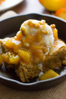 do-not-touch-my-food:  Blondies with Peach Compote 