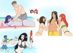 Flick-The-Thief:  While People Are Having Fun On The Beach, I’m Drawing People