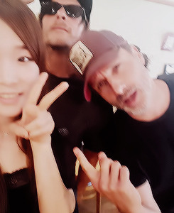 reedusnorman:  Andrew Lincoln, Norman Reedus &amp; Steven Yeun with fans in Atlanta