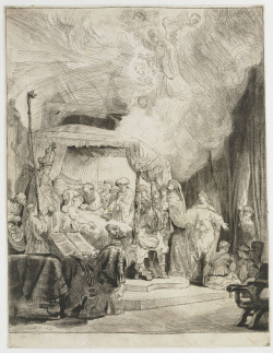 artist-rembrandt:  Death of the Virgin, 1639, Rembrandt Van RijnMedium: etching