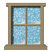 snowy window