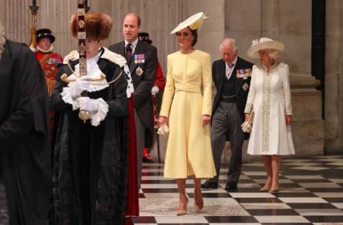 The Prince of Wales and The Duchess of Cornwall attend the National Service of Thanksgiving at St Pa