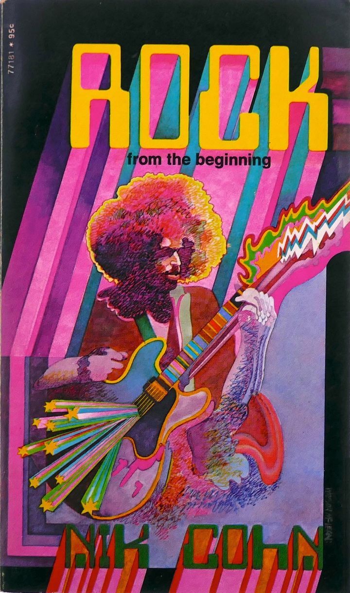 Groovy 1970 cover art by Wilson McLean for “Rock: From the Beginning,” by Nik Cohn