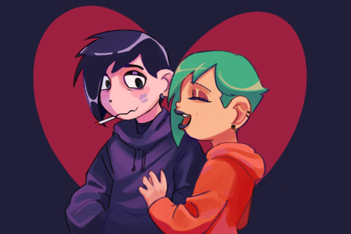 More post-Valentine art of our Stardew valley farmers and their respective love interests <3 Firs