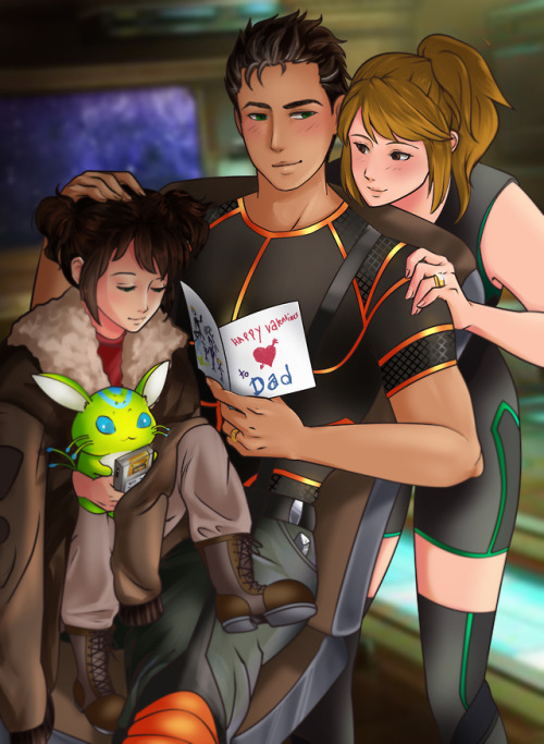 jane-runs-fast:Starship Promise Fanart- Valentines ‘10 years later’Atlas/MC/Comet/ Random ass future