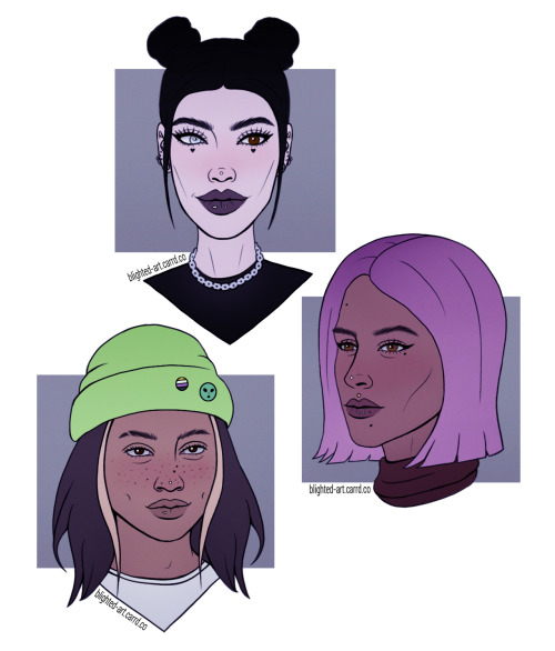 blighted-elf:I can’t stop drawing my kindred.Top to bottom: Ahnaki (Malkavian), Maralah (Tremere), a