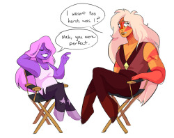 princessvexus:  Jasper and Amethyst actually being good friends who do anti bullying ads together is downright adorableEDIT: the original video got taken down, here’s the updated link!