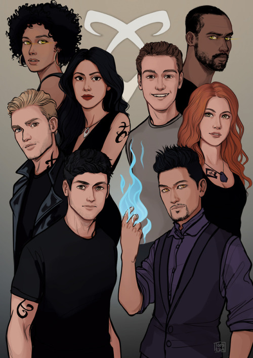 A while back I made this drawing of the Shadowhunter cast for oumyshot who got it signed by the cast