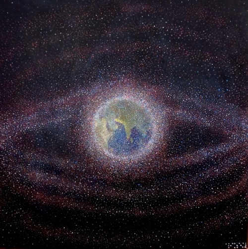artchipel:  Alizey Khan | on Tumblr - Space Debris. Acrylic on canvas, 30”x30” (2011) 