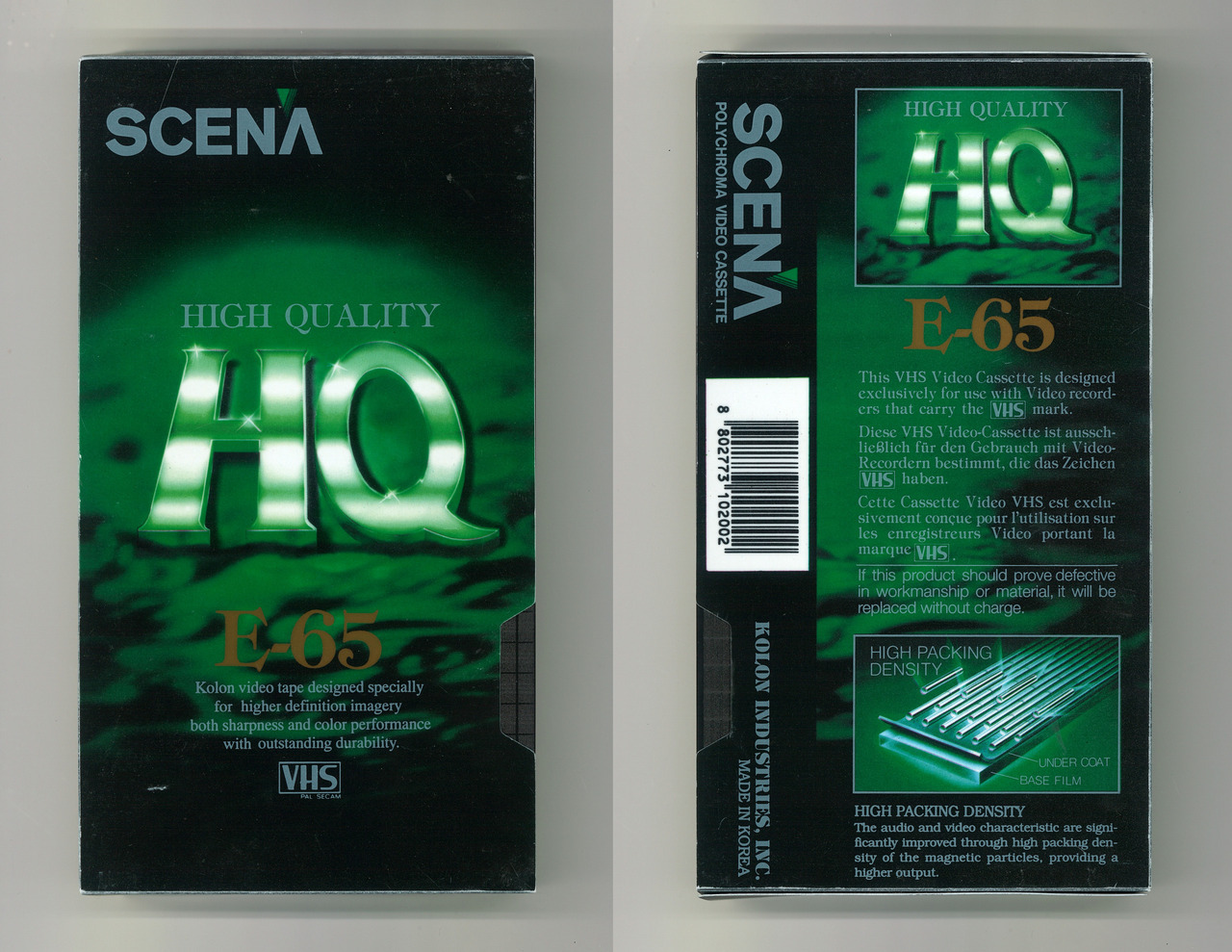 VAULT OF VHS — Scena HIGH QUALITY HQ E65 VHS Video Cassette Tape