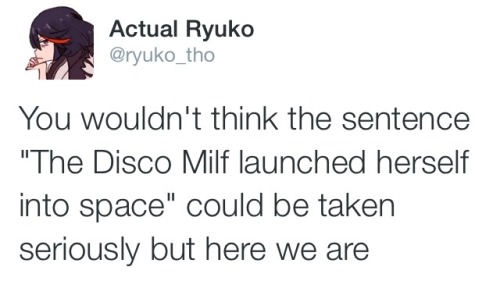 makaiwars:  This was overdue- Part 4 of tweets from the parody Ryuko twitter! +1 from a really great parody SenketsuPart 3