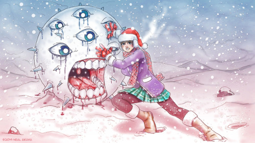Inktober 2019 Day 11 -SnowDemonic snow summoning, calling forth the blizzard of despair.