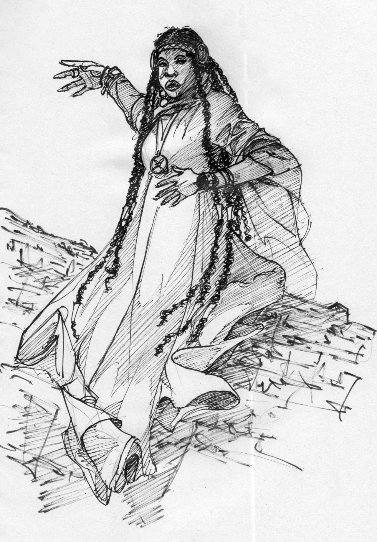 #dessin#croquis#bande dessinée #noir et blanc #sketch#drawing#comics #black and white #woman#femme#Magicienne#magician#costume #artists on tumblr