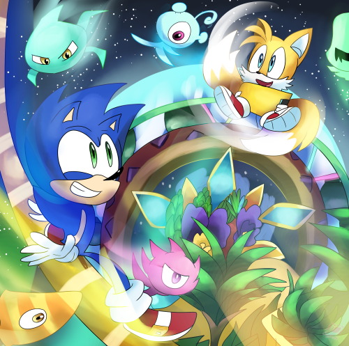 September - Tropical Resort #sonic the hedgehog  #Miles Tails Prower  #sonic colors ultimate #wisps#Beths art