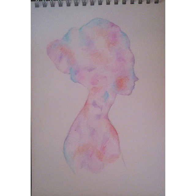 5.30am #doodle  #art #silhouette #colourpencil #girl #pastel #