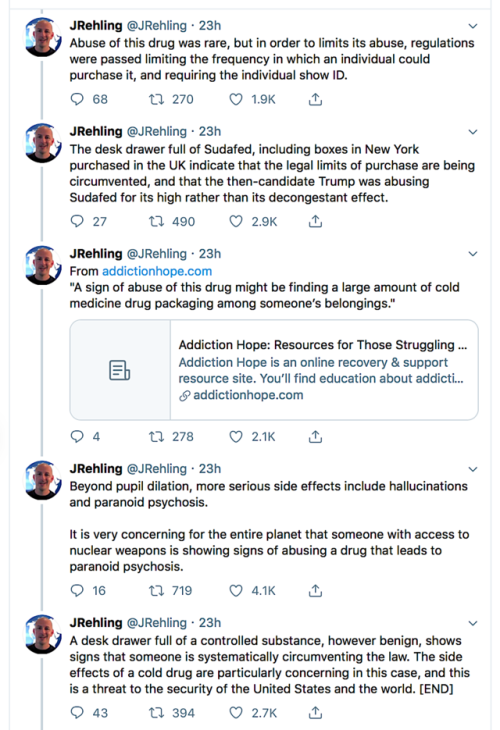 hoork: drtanner:  chaoswolf1982:  liberalsarecool:  catbirdseat4u:   ➣ NBD people…  Just the latest thing trending on Twitter ➣ Oh, and you can access Trump’s original tweet HERE. #SudafedHead   Trump is not well. #Sudafed #addict  Trump was