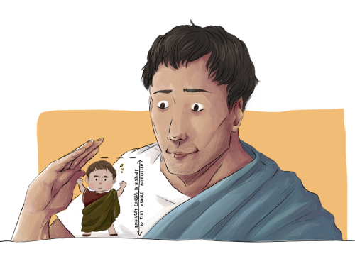 sarlyneart:mor smol romans, this time feat. tiny cicero “The greatest man in Rome, yet the smallest!