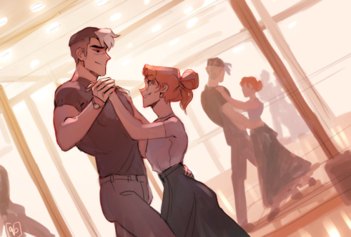 Belated Birthday present for @owenna6 and illustration for her Sport Dance AU