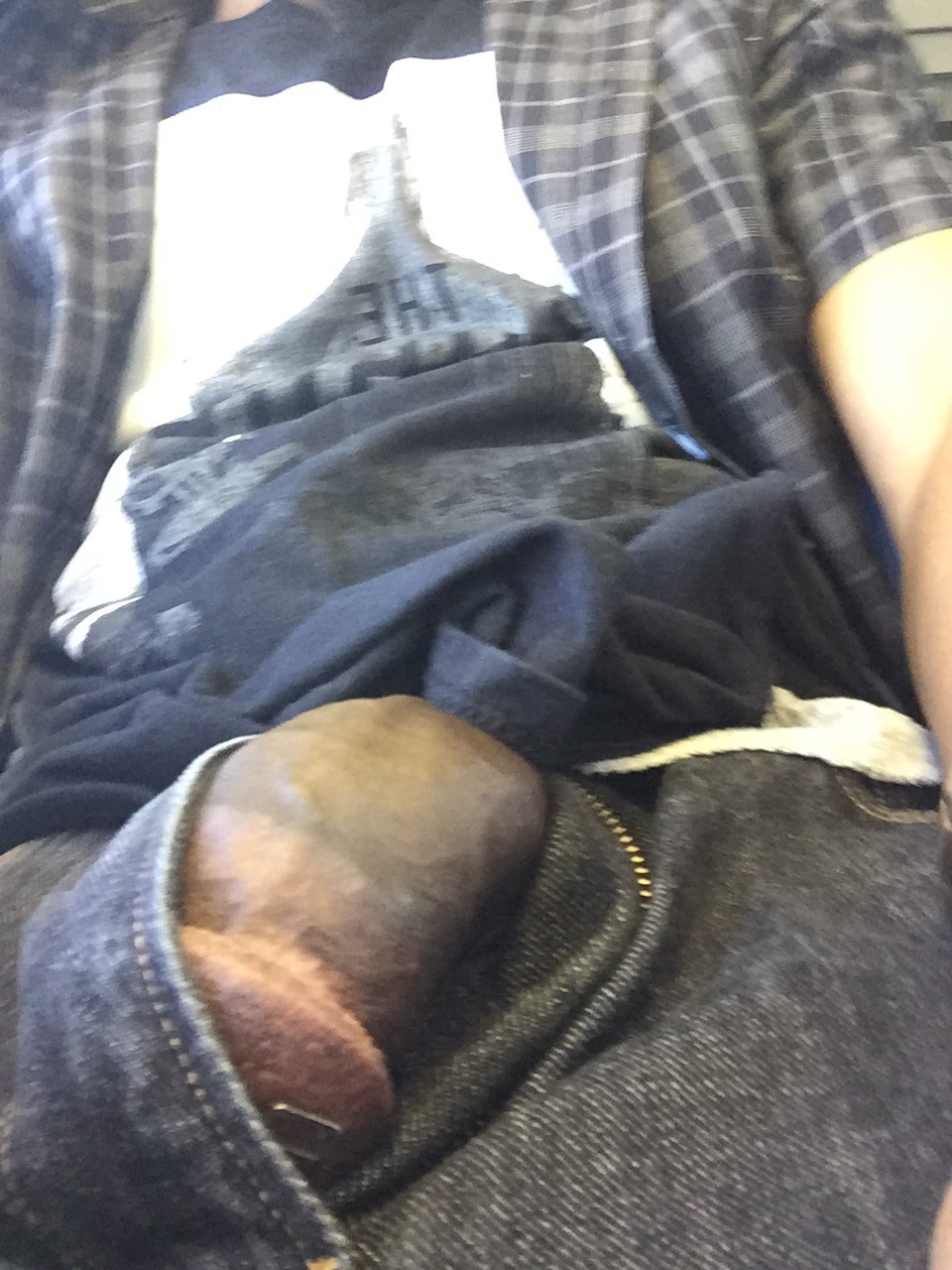 outsidefreak:  Sitting on the bus ,…A/C out so I let my dick out it hot