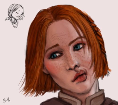 kirkwallgirl: It was a good morning to remember how much I love Leliana. &lt;3 Painted over an old 