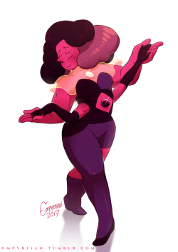 empyrisan: Rhodonite A Tender Dance for the Self. She’s my favorite Off Color gem! I’m so happy that we finally have a canon Ruby/Pearl fusion! 