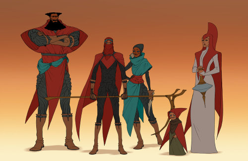 qsy-draws-a-lot: dunequotes:  Concept Art Imagines DUNE as an Animated Film by Matt Rhodes (Source) Top - The Atreides Middle - The Harkonnen with The Emperor and his Sardaukar Bottom - The Fremen  That emperor is Klimtastic. 