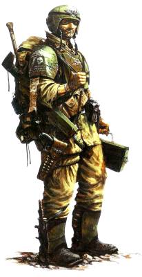 bmwkmx1:  Notable Regiments of the Astra Militarum (Imperial Guard)- Cadian Shock Troops  - Catachan Jungle Fighters  -   Death Korps of Krieg-   Elysian Drop Troopers  -   Mordian Iron Guard  -   Praetorian Guard  -   Tanith First-and-Only (Gaunt’s