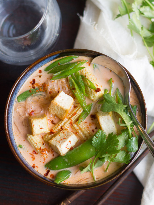 tinykitchenvegan:Vegan Red Curry Noodle Soup