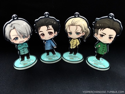 yoimerchandise: YOI x Youme Cafe Hong Kong Exclusive Acrylic Keychains/Stands Original Release Date:August 2017 Featured Characters (7 Total):Viktor (Original + Secret Versions), Yuuri   (Original + Secret Versions), Yuri, Otabek, Christophe, JJ, Phichit