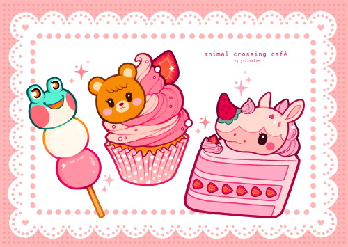 Animal Crossing Café this is my Patreon Print Club postcard reward for March!you can sign up here: ✧