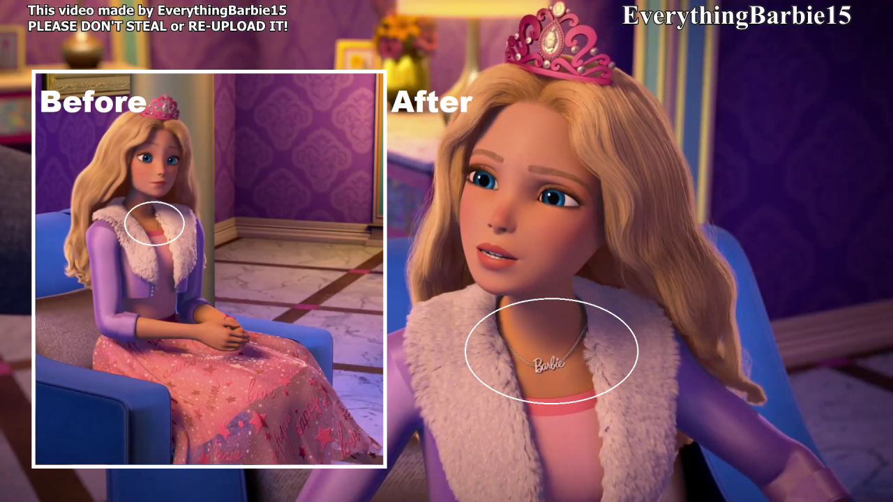 Barbie Movies Trivia — When the necklace reveal depends on an animation...