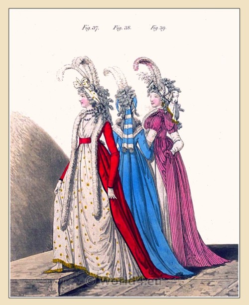 &ldquo;Afternoon dresses&rdquo; from The gallery of fashion, January, 1795