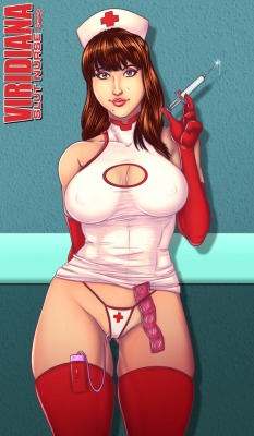 bemannenreturns:HEEEELLOOOOOO NURSE! finishing up a new drawing…of course thats cum on the syringe…kinda sadistic way of pumping out sperm i think. ;9