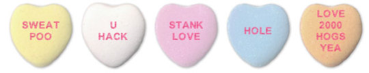 Candy Heart messages written by a neural network
