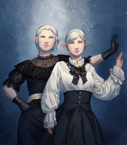 voidshards: @seraphicrose and @starcunning ‘s fashionable elezen, commissioned by the for