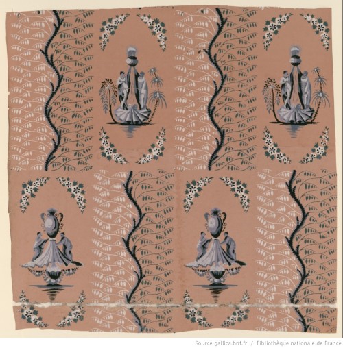 Late 18th and early 19th century Chinoserie wallpapers from manufacturers in France.Image 1: Manufac