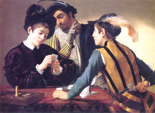 artist-caravaggio: Cardsharps, 1594, CaravaggioMedium: oil,canvas