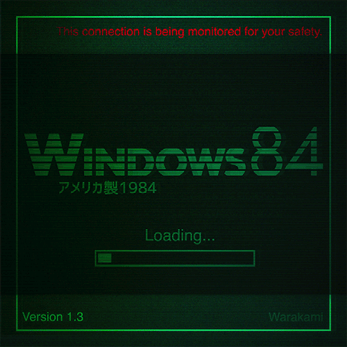 a loading screen for a fake operating system titled "windows 84"