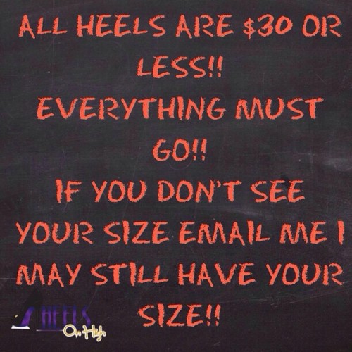 All shoes are $30 or less!! Check them out! www.HeelsOnHigh.com! #HeelsOnHigh #GetHeeled #ShoeWhor