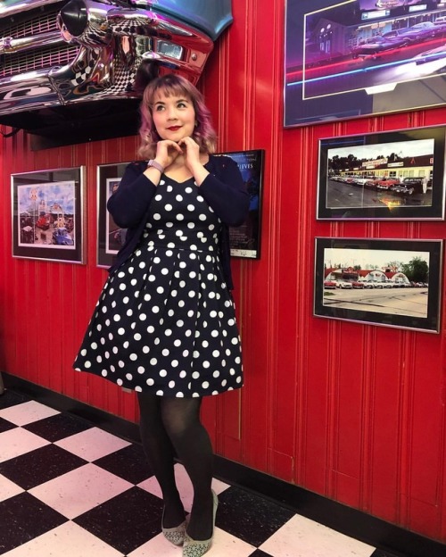 Went to Half Moon diner today with friends; loved dressing rockabilly #rockabilly #1950 #polkadots #