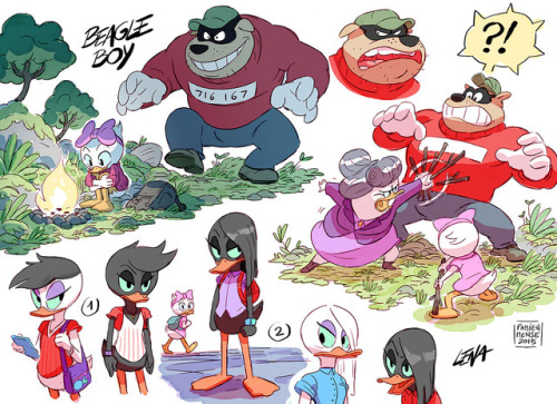 More early research on Ducktales ! Secondary characters this time. I ha a lot of fun playing with th