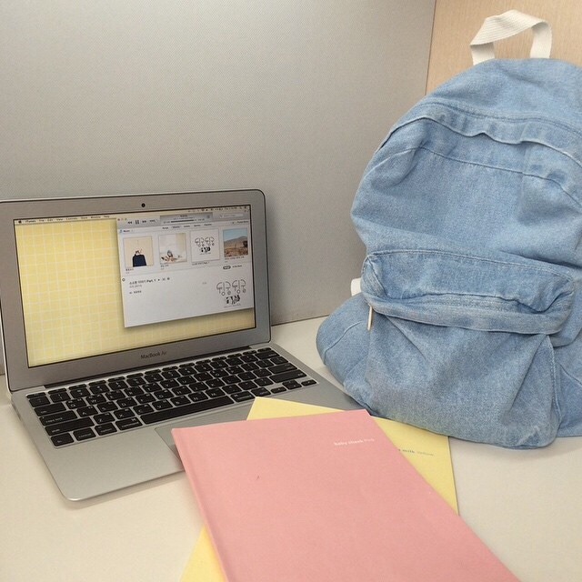obaek:  gotta love my banana milk yellow &amp; baby cheek pink notebooks ♡