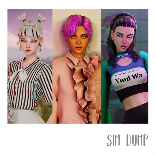tbadayinthelife: SIM DUMPHere are some sims you can download. I use the same sims for my cc previews